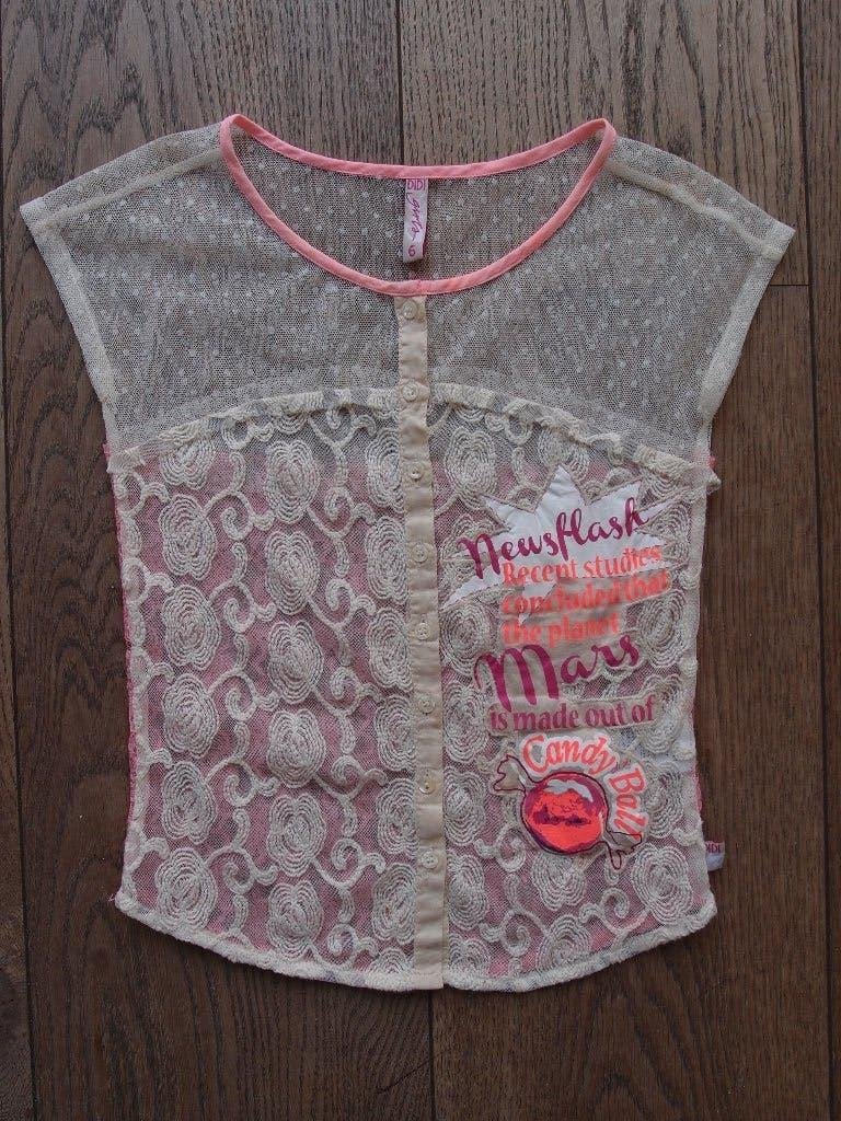 Erg mooi meisjes DIDI bloesje blouse korte mouw maat 6 / 116, Meisje, Overhemd of Blouse, Ophalen of Verzenden, Zo goed als nieuw