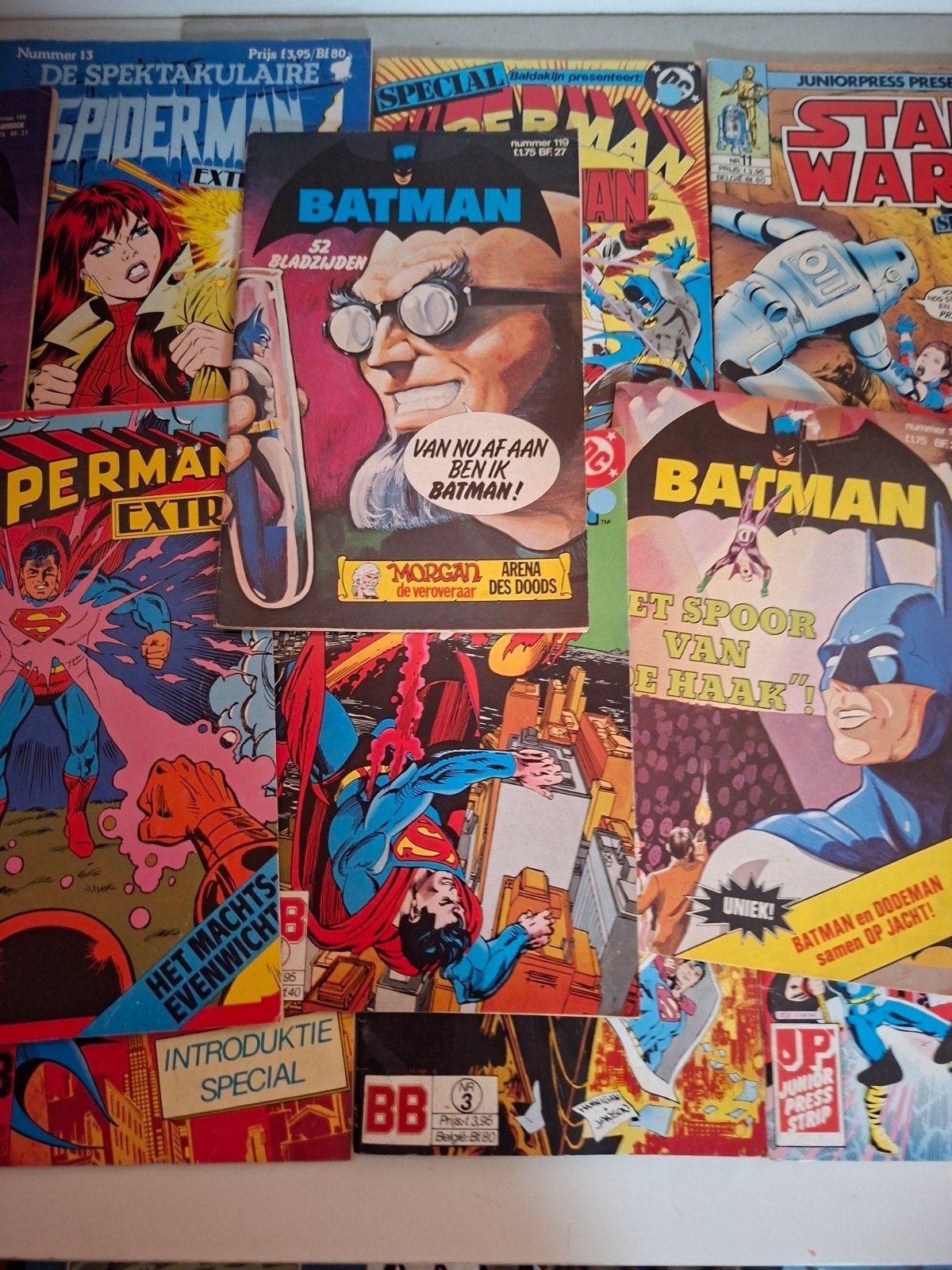 Vintage strip magazines batman superman spiderman, Meerdere stripboeken, Verzenden
