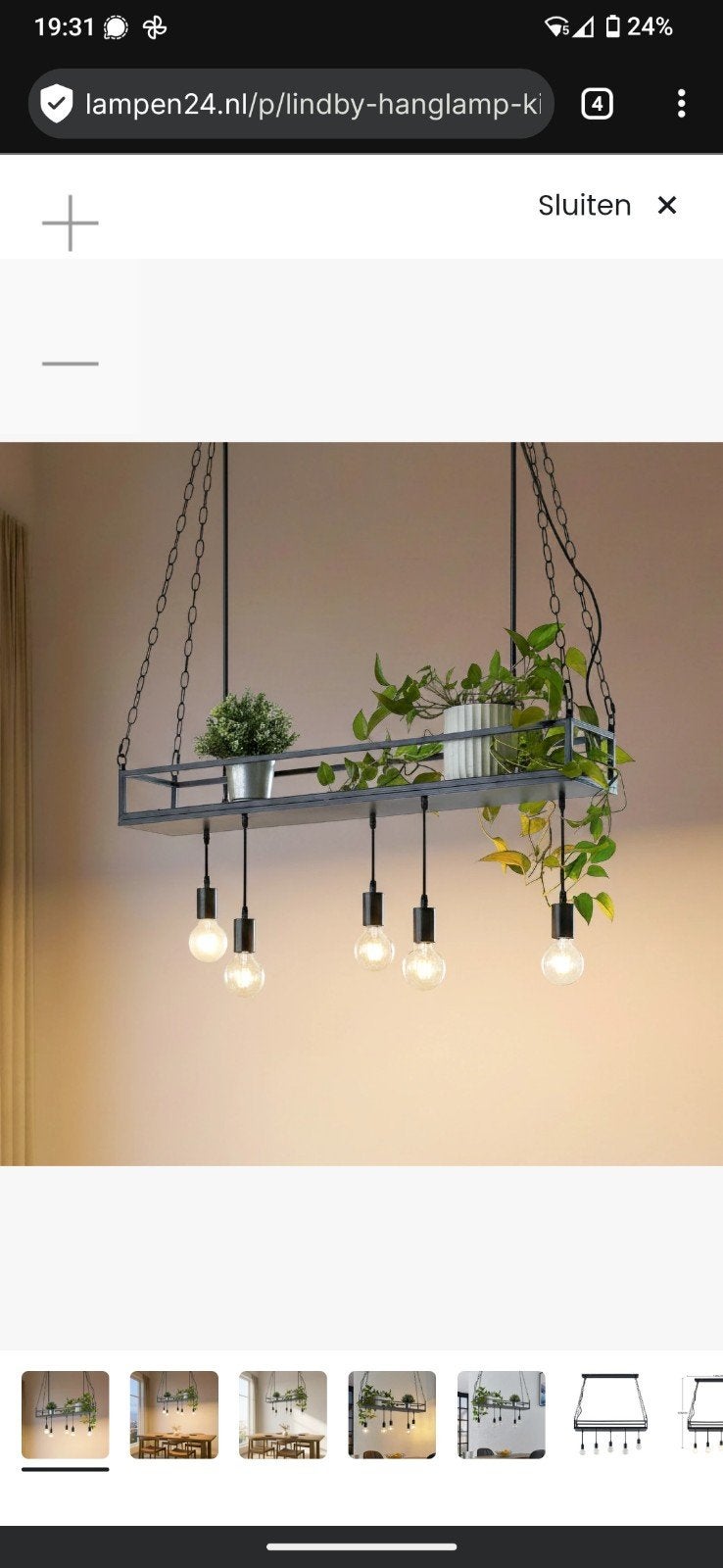 Industriële Hanglamp met Plantenbak - Zwart Metaal, Ophalen, Industrieel, Modern, E27 (groot), Zo goed als nieuw
