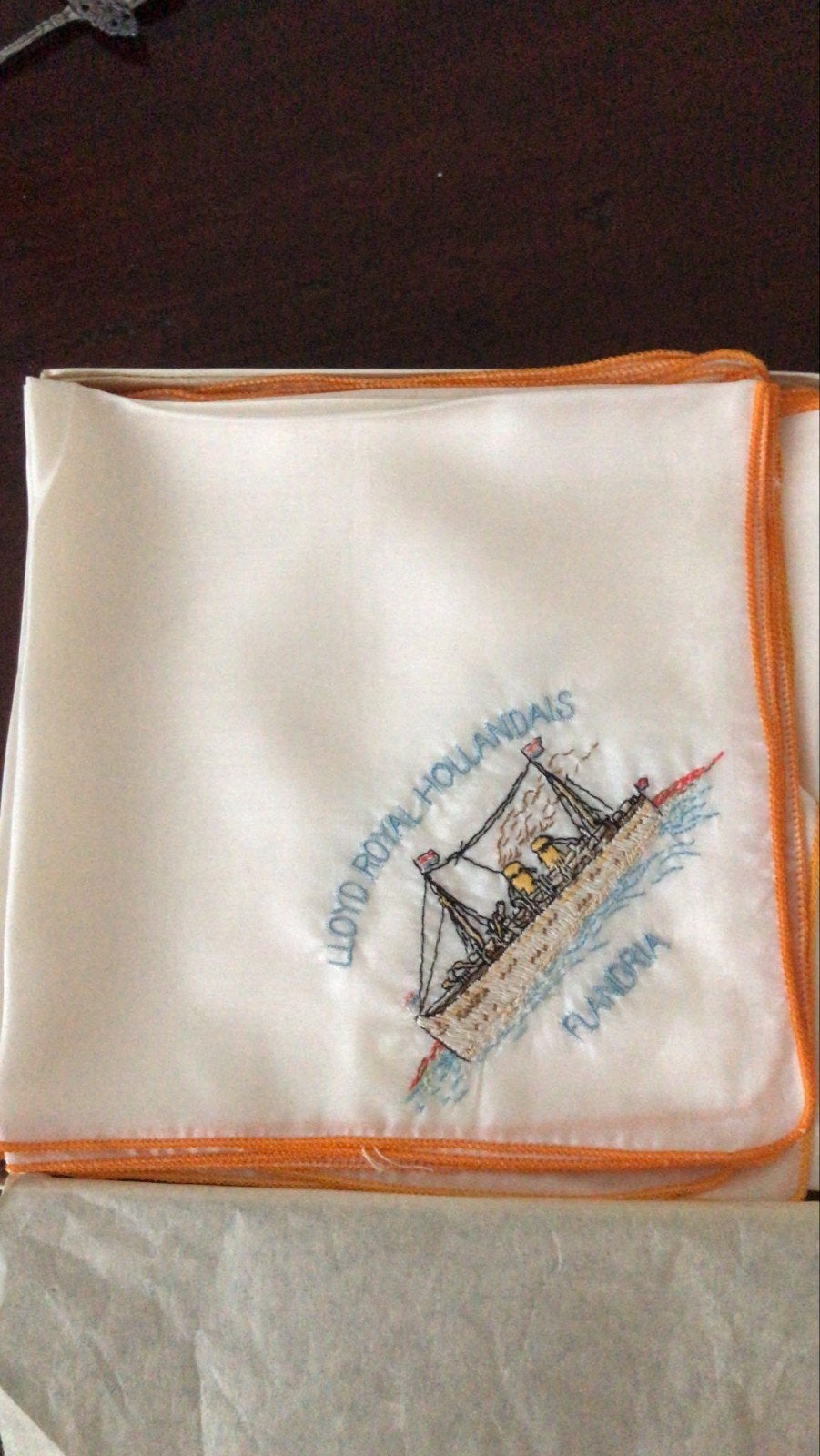 Zijden zakdoekjes Lloyd Royal Hollandsche Lloyd (14 stuks), Ophalen of Verzenden