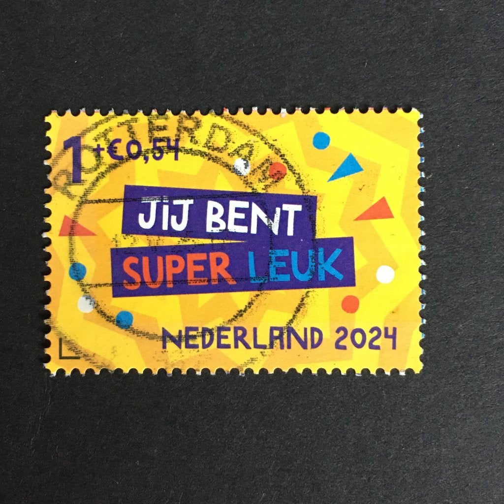 2705 Nederland 2024 Kinderpostzegel Geel, Super Leuk -gestem, Postzegels en Munten, Ophalen of Verzenden, Na 1940, Gestempeld