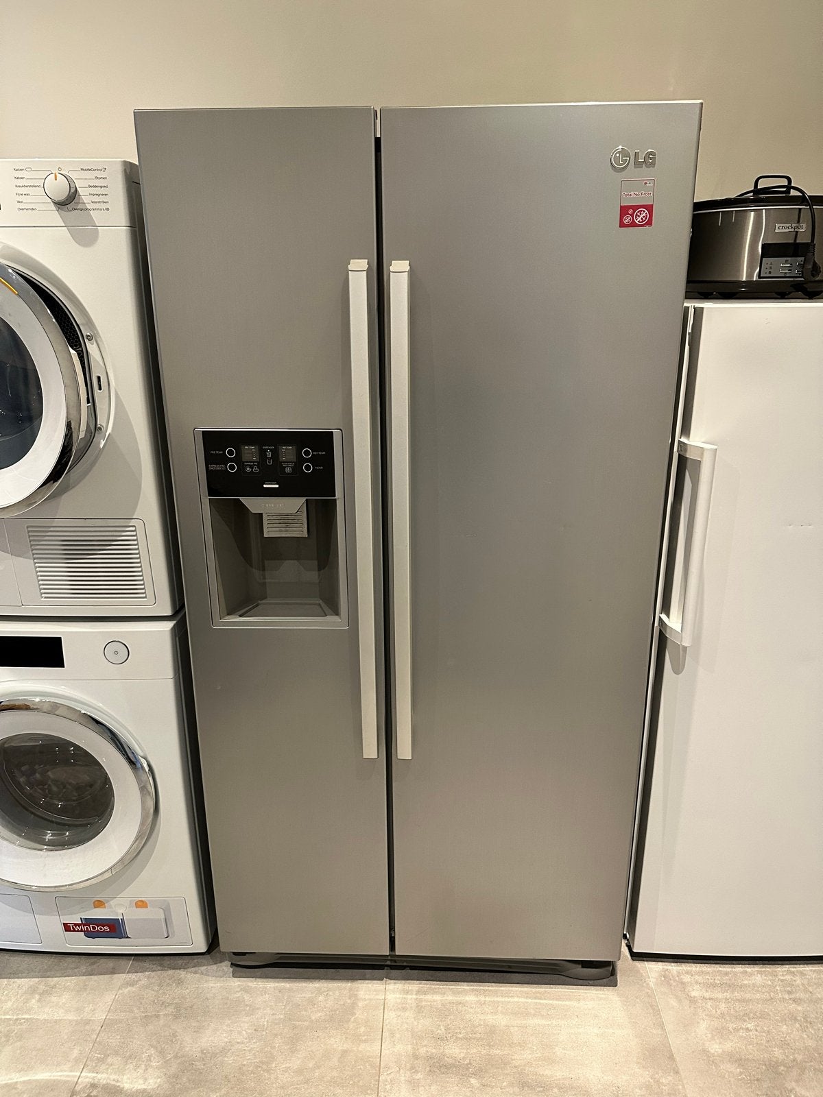 LG Amerikaanse koelkast(met ijsblokjesfunctie defect), Ophalen, Gebruikt, 200 liter of meer, 60 cm of meer