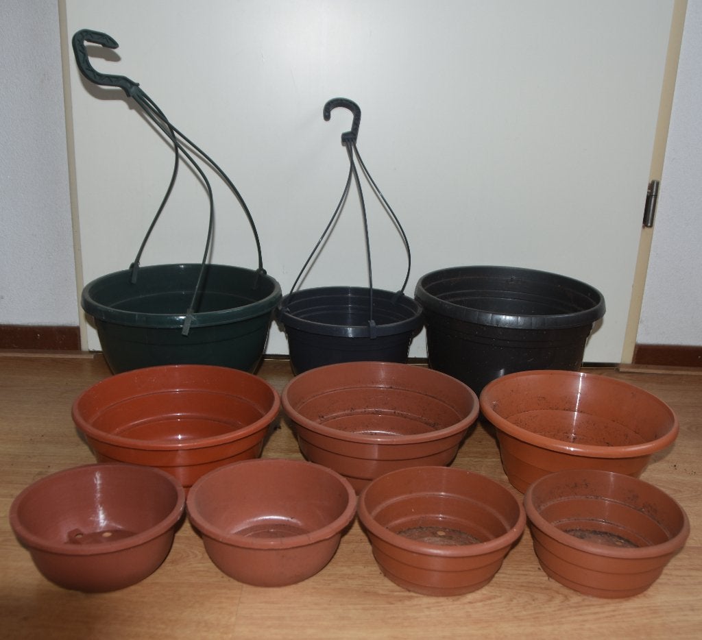 10 Plantenpotten Bloempotten Hangpotten Kunststof, Tuin en Terras, Bloempotten, Kunststof, Verzenden, Rond, Minder dan 40 cm