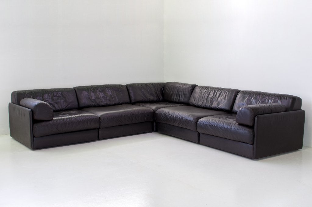 De Sede DS-76 – modulaire leren sofa (5 elementen), Ophalen of Verzenden, Gebruikt, Hout