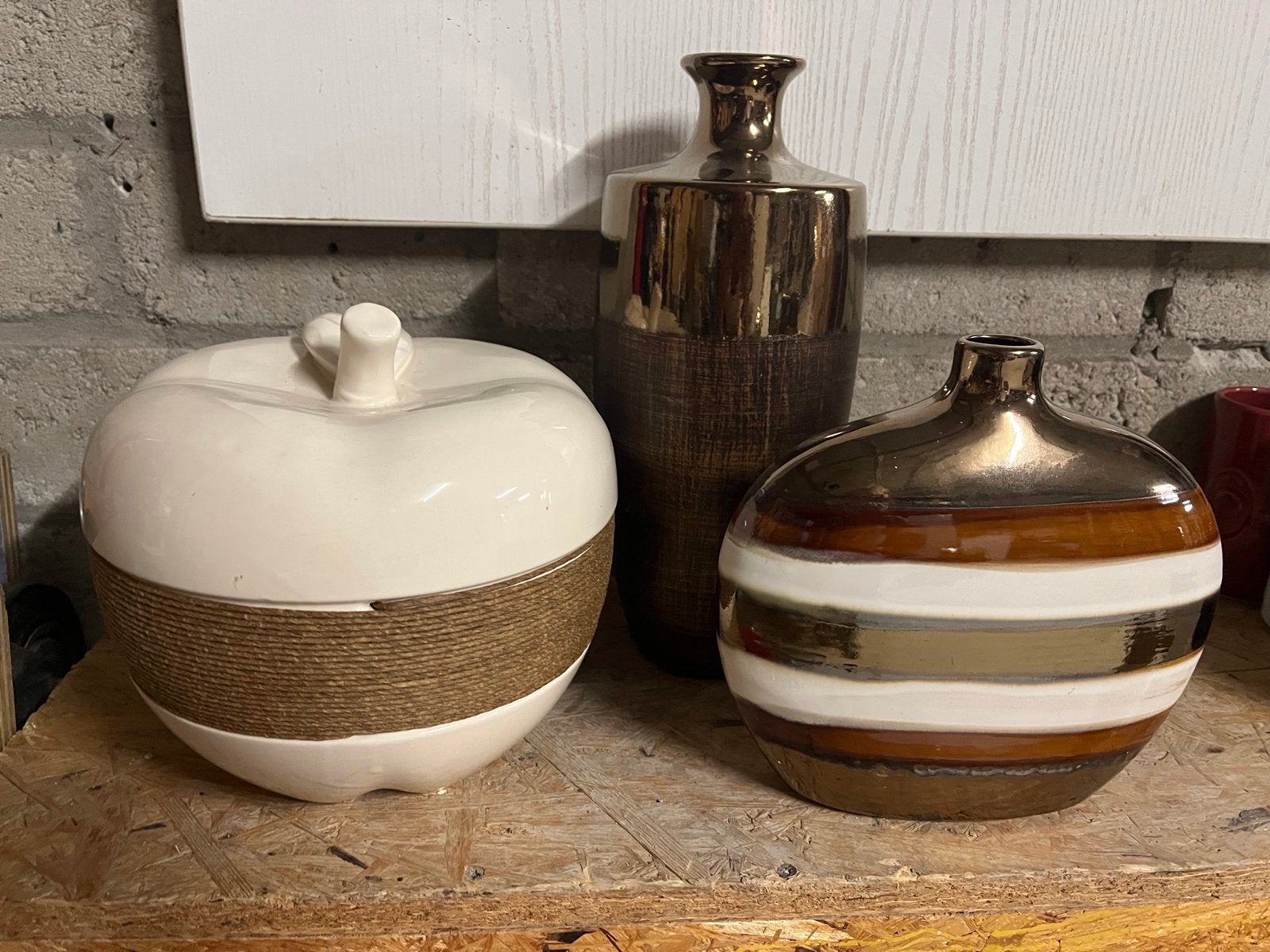 Set van 3 decoratieve vazen - H 30/23/18 cm, Ophalen