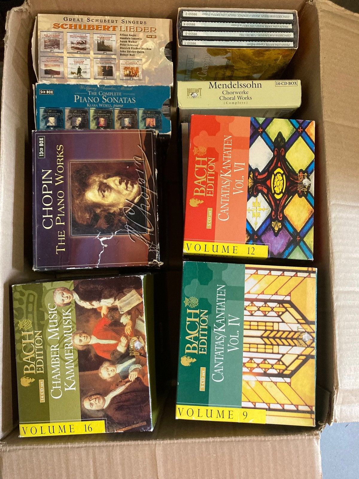 Doos met klassieke cd boxen., Ophalen of Verzenden, Zo goed als nieuw