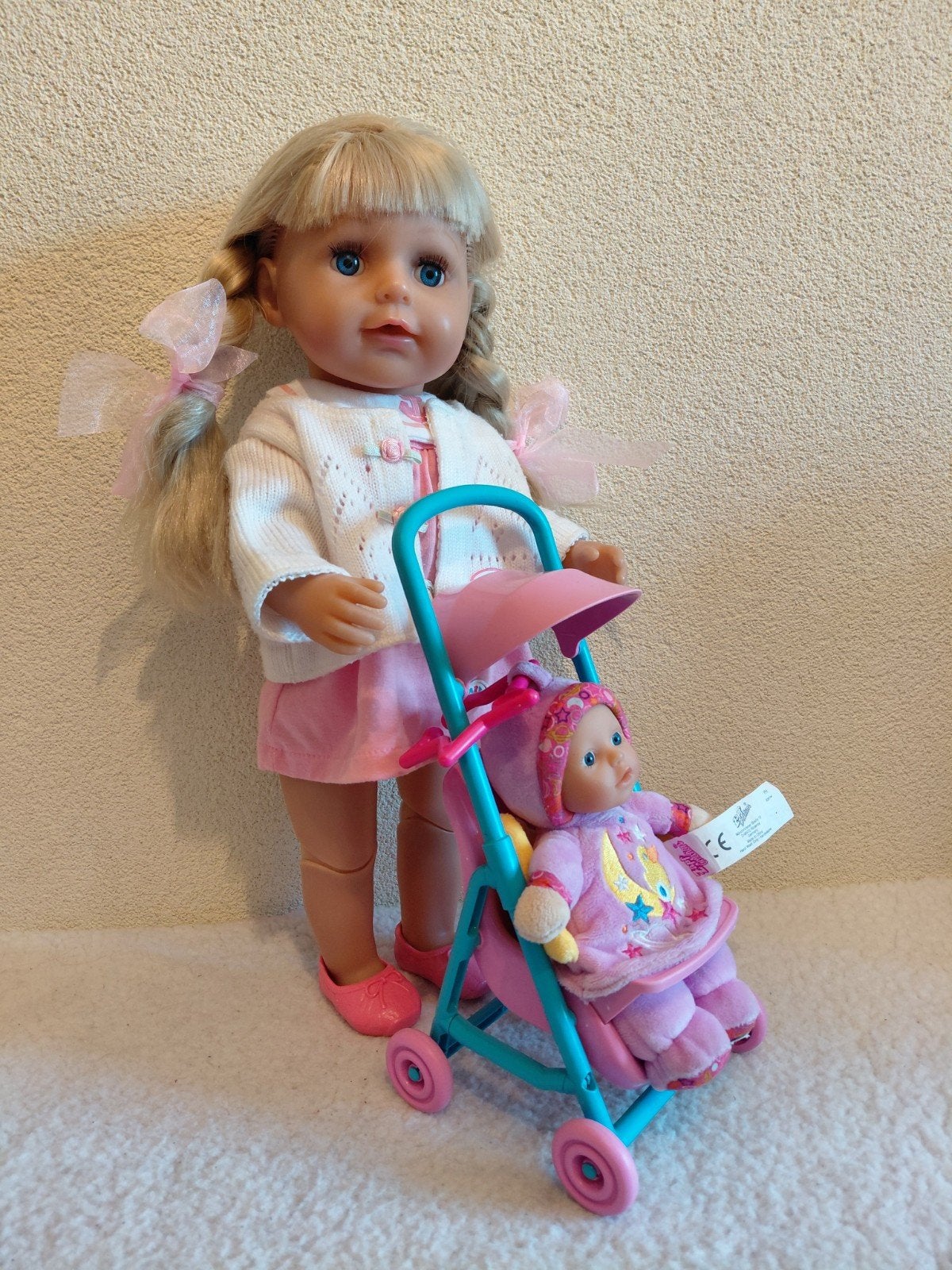 Baby Born Zus Pop 💕 + Poppenwagen + Klein Baby Born Popje, Ophalen of Verzenden, Gebruikt, Babypop
