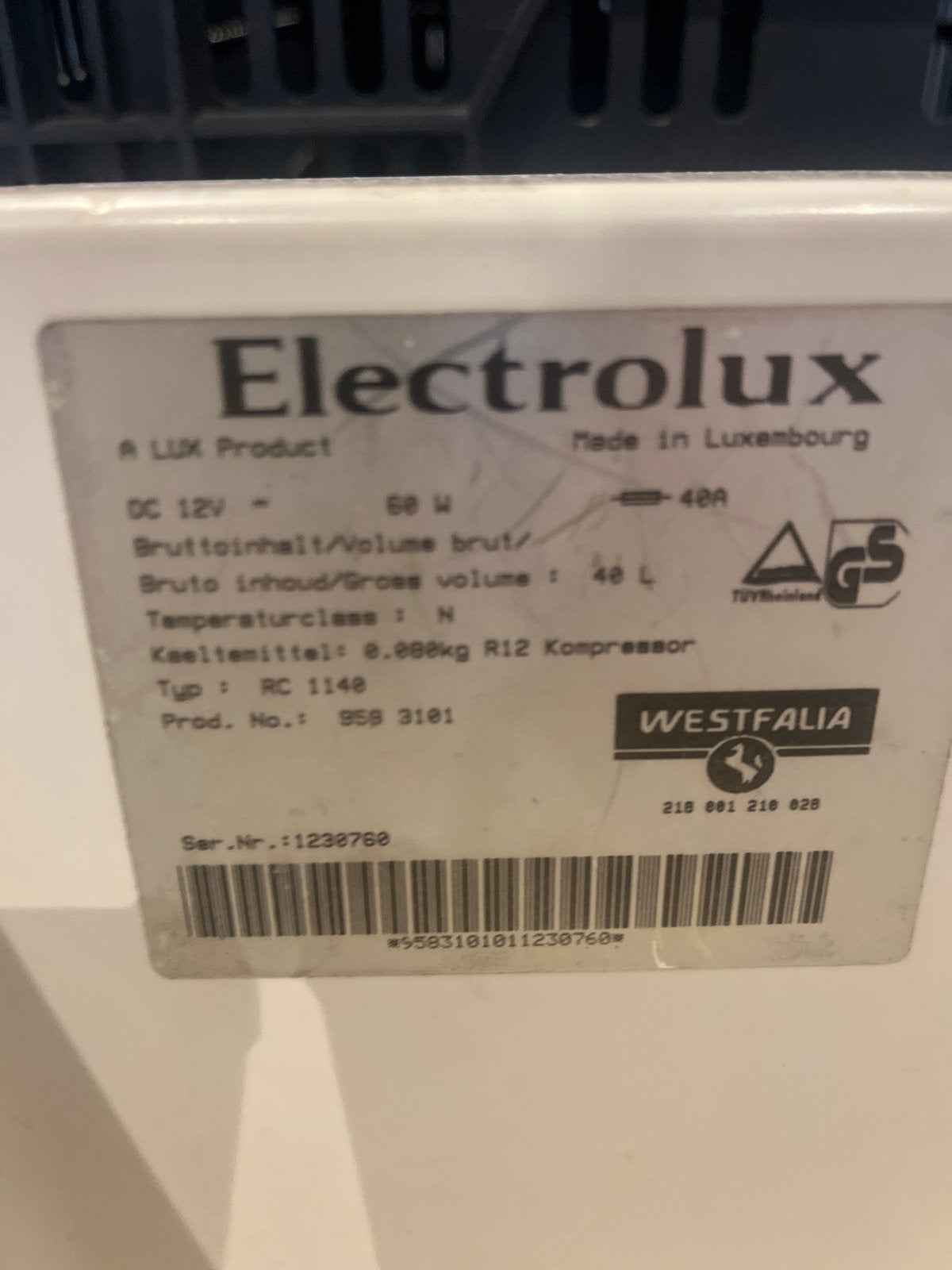 Electrolux RC 1140 Koelkast - 40L, 12V, Ophalen, Minder dan 75 liter, Zonder vriesvak, Gebruikt