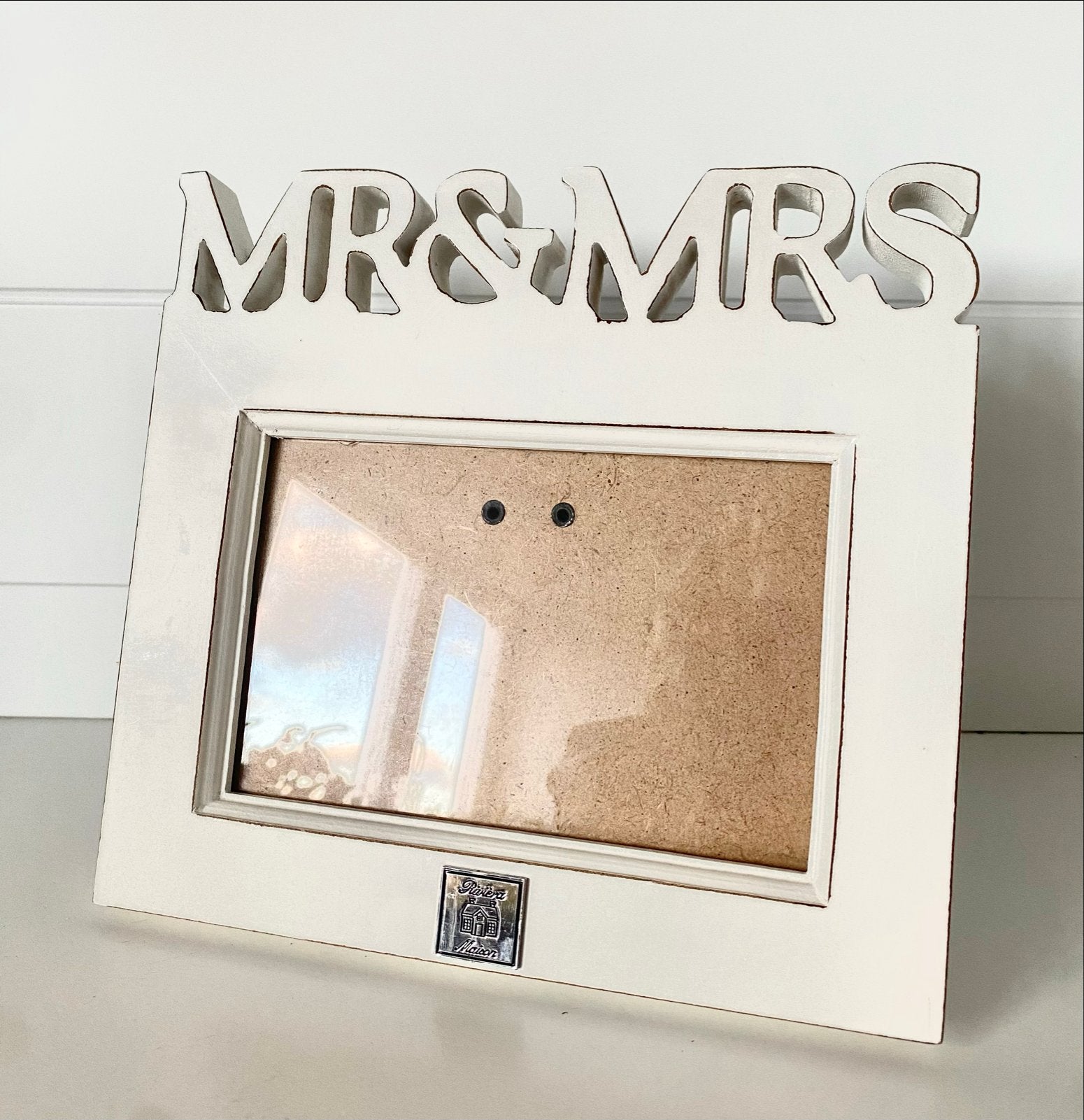 Rivièra maison Witte fotolijst 'Mrs & Mrs', Ophalen of Verzenden, Zo goed als nieuw, Fotolijst, Met glas