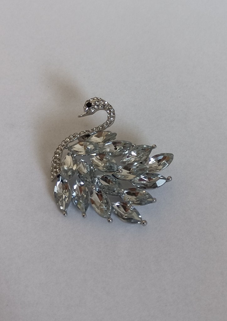 Zwaan broche, Overige materialen, 4 tot 7 cm, Overige kleuren, Nieuw