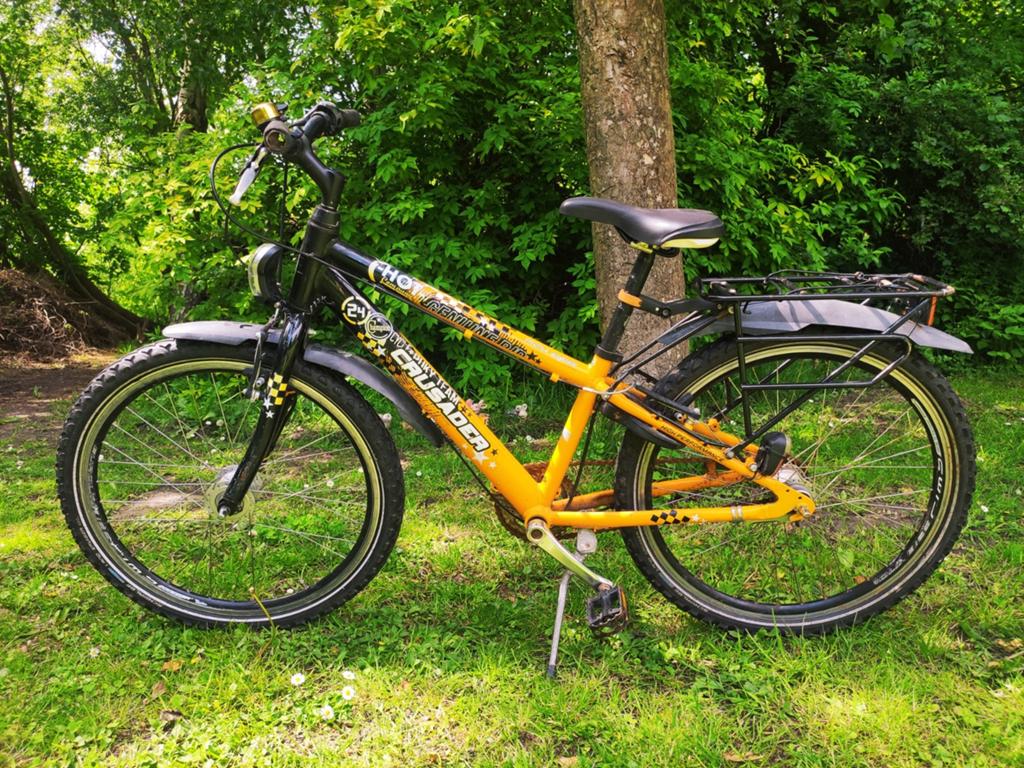 Puky Crusader 24-7 aluminium kinderfiets oranje/zwart - Fram, Terugtraprem, Gebruikt, Ophalen, Overige merken