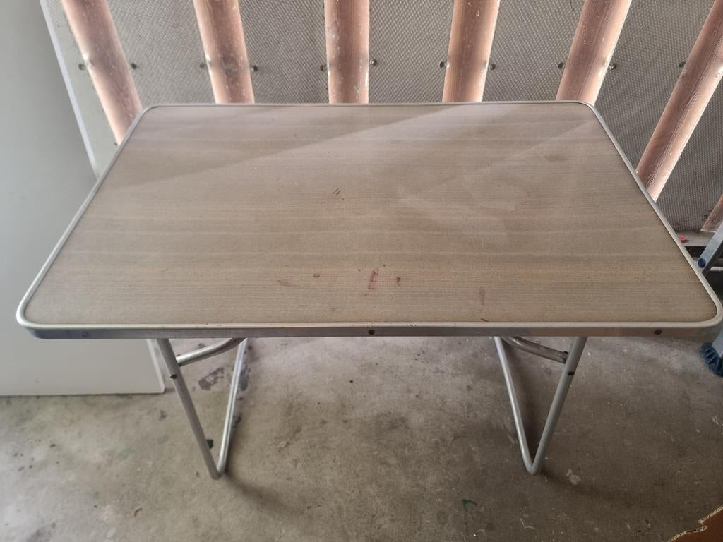 Vintage Opvouwbare Campingtafel - Compact & Praktisch, Ophalen, Minder dan 45 cm, Gebruikt, Metaal of Aluminium