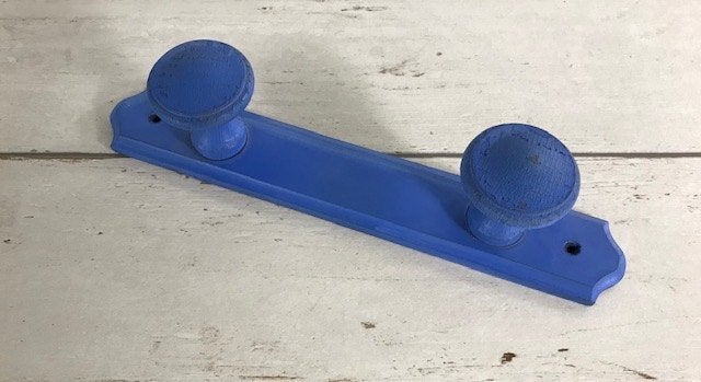 Frans houten kapstokje wand kapstokje lavendelblauw, Antiek en Kunst, Curiosa en Brocante, Ophalen of Verzenden
