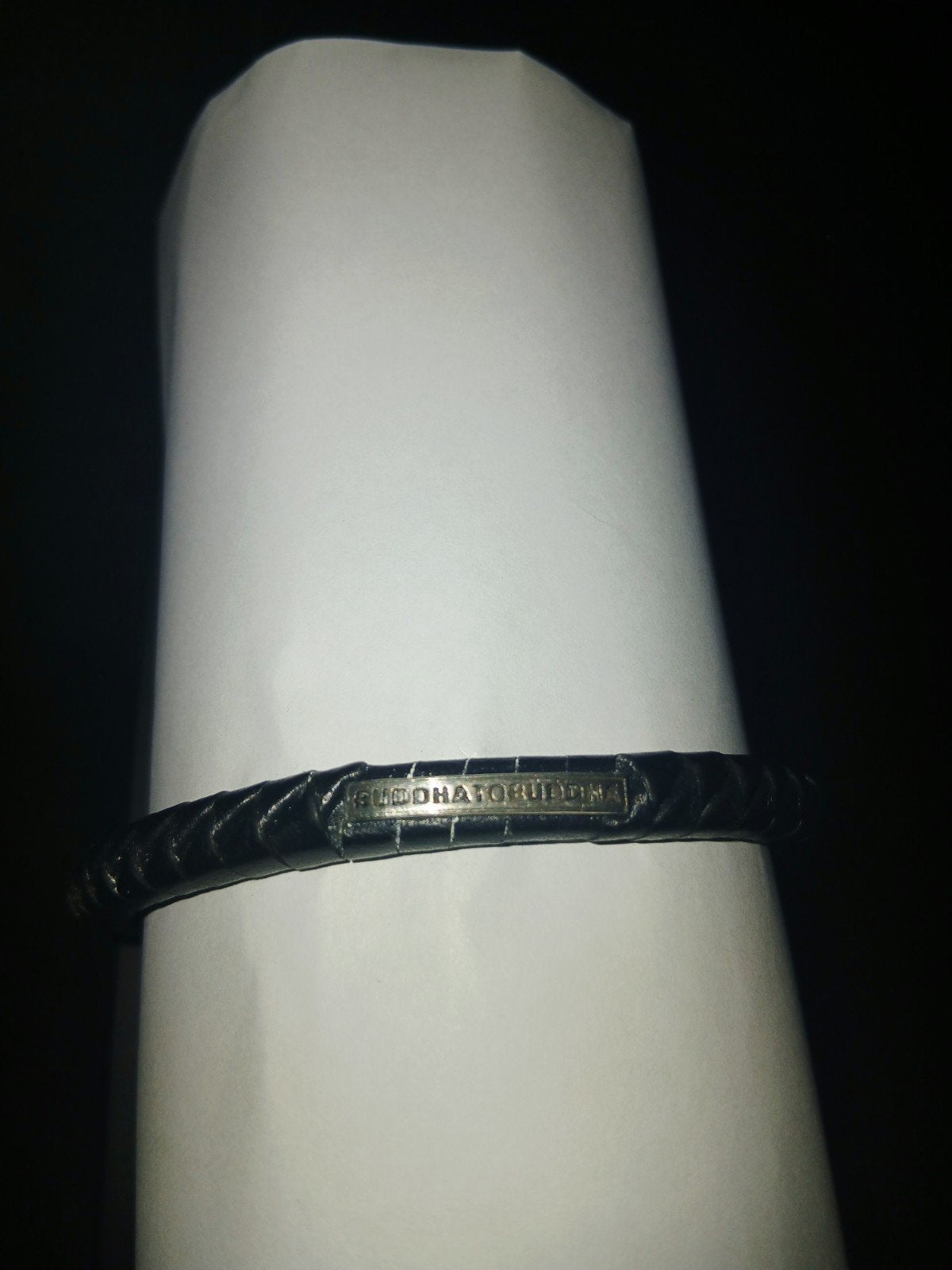Buddha to Buddha armband Edwin leer zilver, Ophalen of Verzenden, Gebruikt, Zwart, Leer