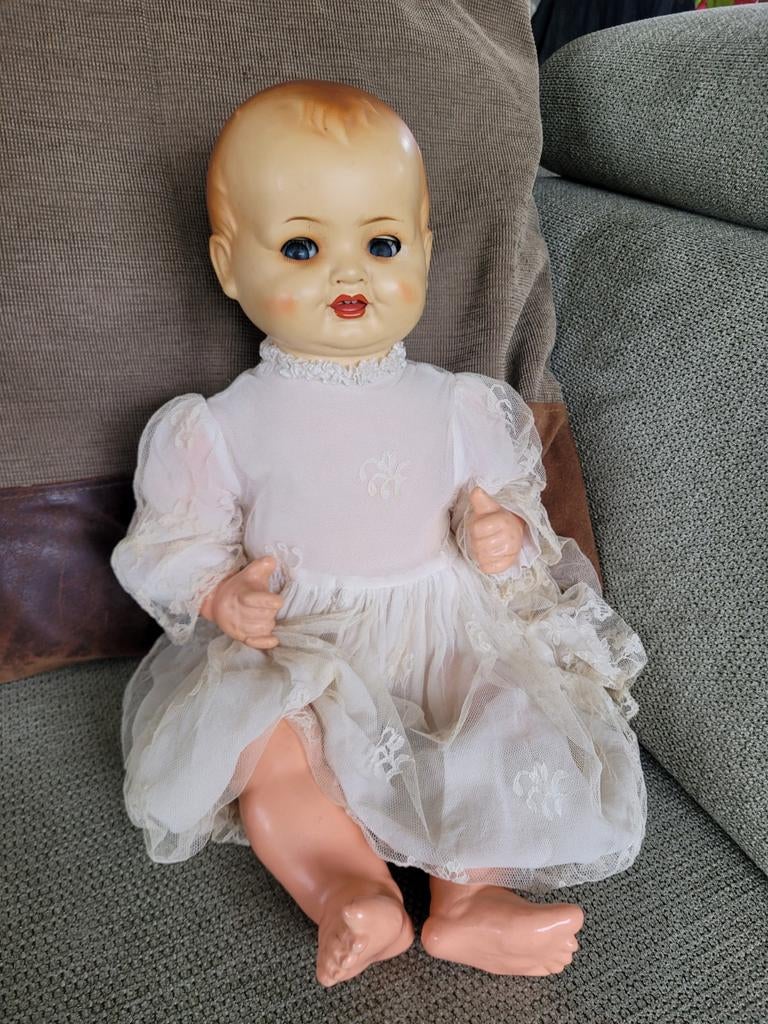 Antieke Baby Pop Jaren '20 - ES & Co Germany - 54 cm, Antiek en Kunst, Ophalen of Verzenden