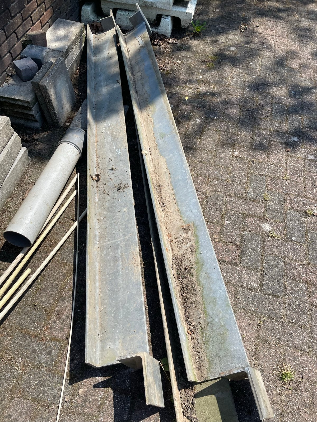 Hoeklijnen 200x100 en 180x100, 2500cm lang, Ophalen, Gebruikt, IJzer