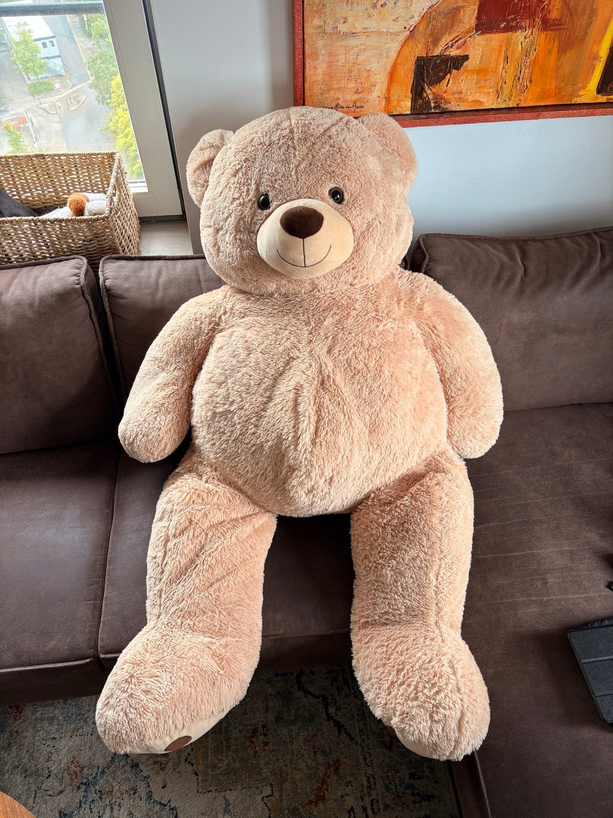 Knuffelbeer / Teddybeer 140 cm, Ophalen, Beer, Zo goed als nieuw, Beige