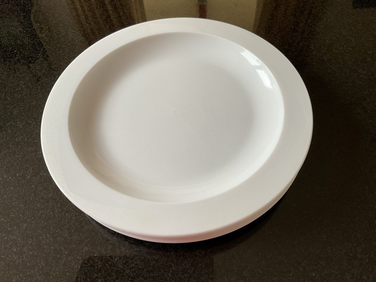 8 witte melamine borden Ø 24,5 cm voor boot/camper/tuin, Ophalen, Gebruikt