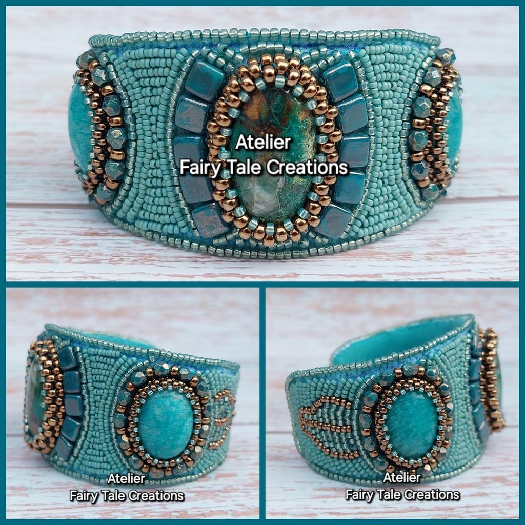 Beadembroidery edelsteen armband, Verzenden, Nieuw