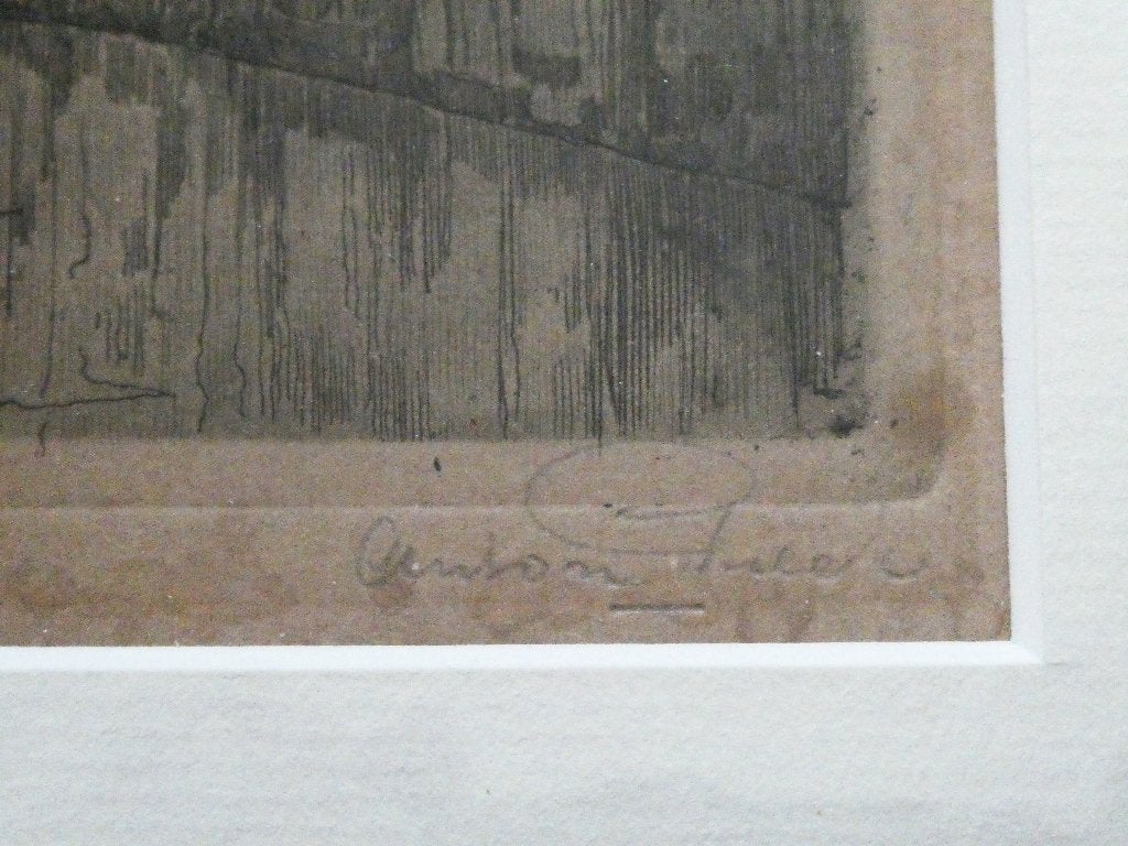 Oudezijds Achterburgwal Anton Pieck Amsterdam 1917 ets, Antiek en Kunst, 26 cm, Ingelijst, Ets, Stadsgezicht