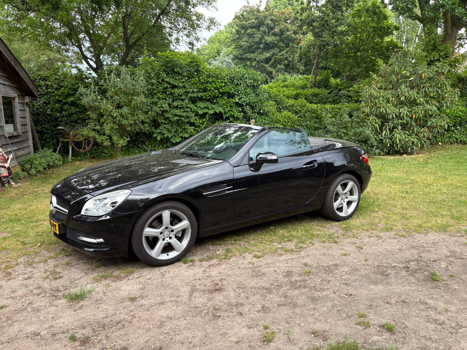 Mercedes SLK200 cabriolet zwart 50000km!, Automaat, Euro 5, Zwart, 4 cilinders