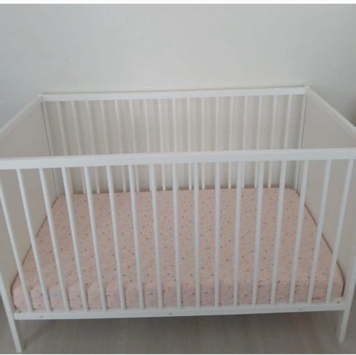 Puck ledikant 120x60 cm met Pretura matras en hoeslaken, Ophalen of Verzenden, Zo goed als nieuw