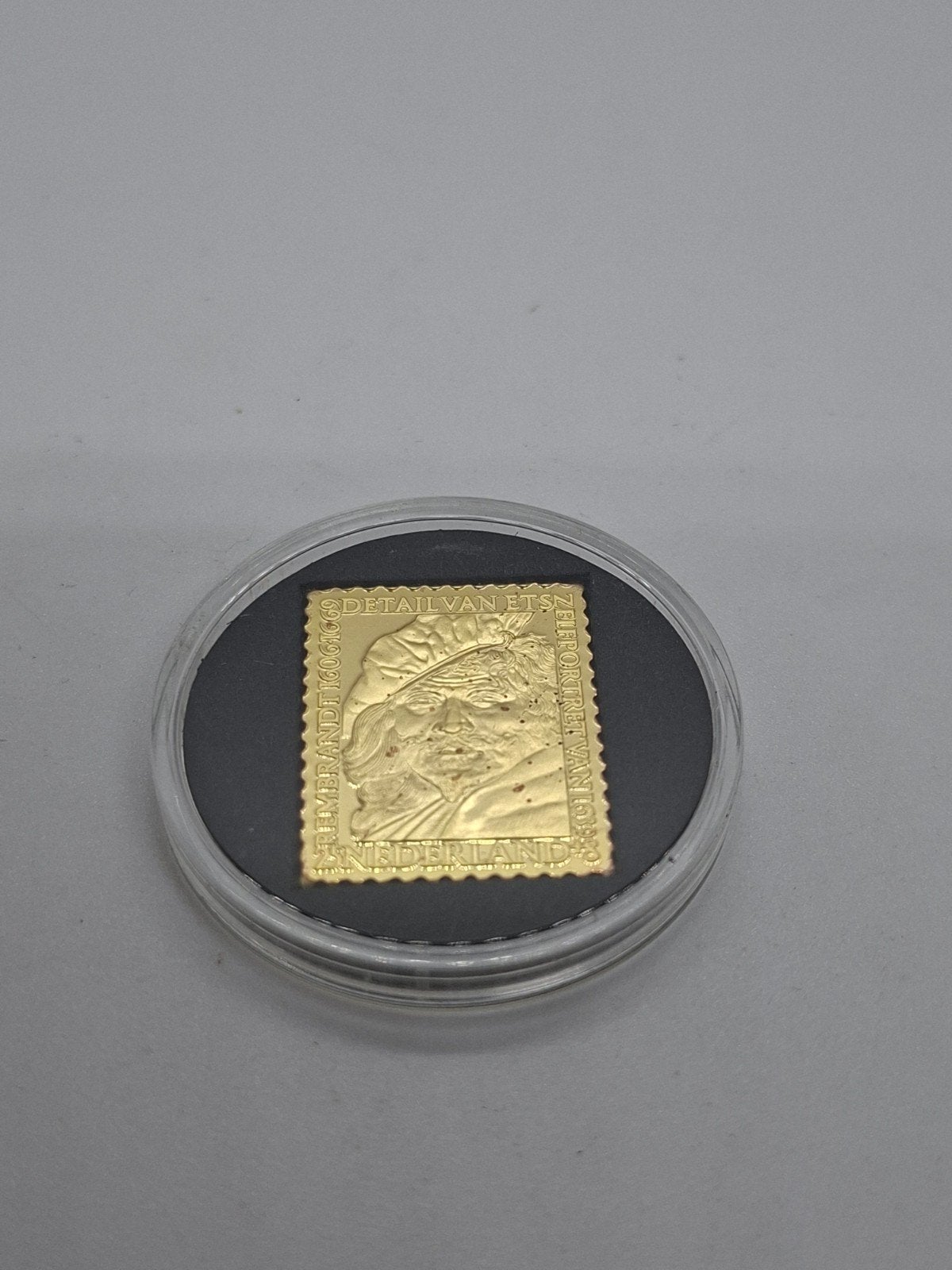 Rembrandt Zilveren Postzegel - 999 Puur Zilver met Goudlaag, Ophalen of Verzenden