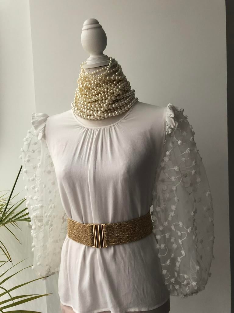 Zara bloes top wit kant 40 42 l xl, Verzenden, Zo goed als nieuw, Maat 42/44 (L), Wit