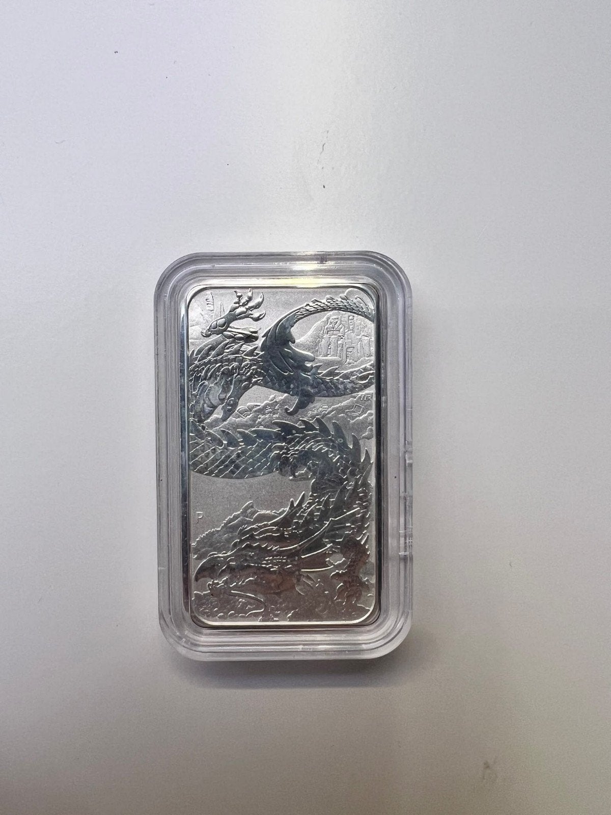1 Troy Ounce Rectangular Dragon 2023 - Puur Zilver, Ophalen