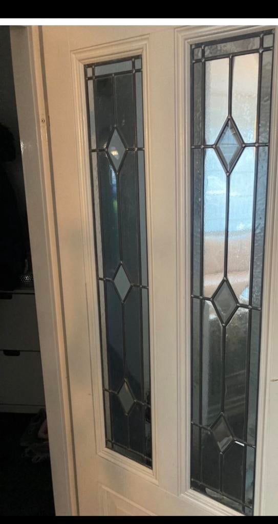 Te koop binnendeur glas in lood, Binnendeur, Ophalen of Verzenden, 200 tot 215 cm, Glas