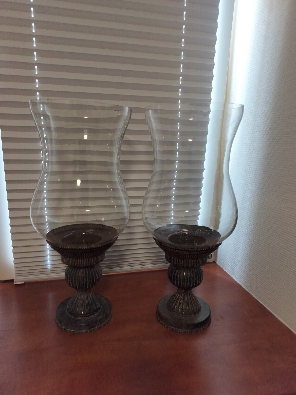 2 grote windlichten vintage brocante, Huis en Inrichting, Woonaccessoires | Kandelaars en Kaarsen, Windlicht, Bruin, Ophalen of Verzenden
