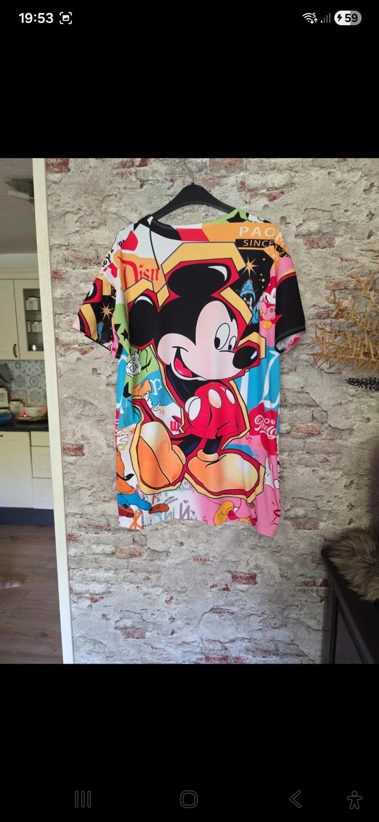 Leuke Mickey Mouse jurk tuniek - travelstof - one size, Ophalen of Verzenden, Zo goed als nieuw, Maat 38/40 (M), Overige kleuren
