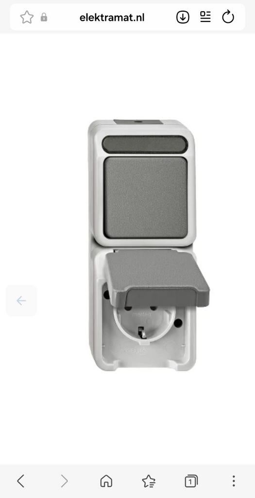 Schneider-Merten opbouw combinatie wisselschakelaar en stopc, Ophalen of Verzenden, Nieuw, Stopcontact