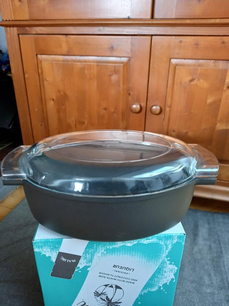 Zware braadpan van gietaluminium., Ophalen of Verzenden, Gebruikt, Aluminium, Koekenpan of Braadpan