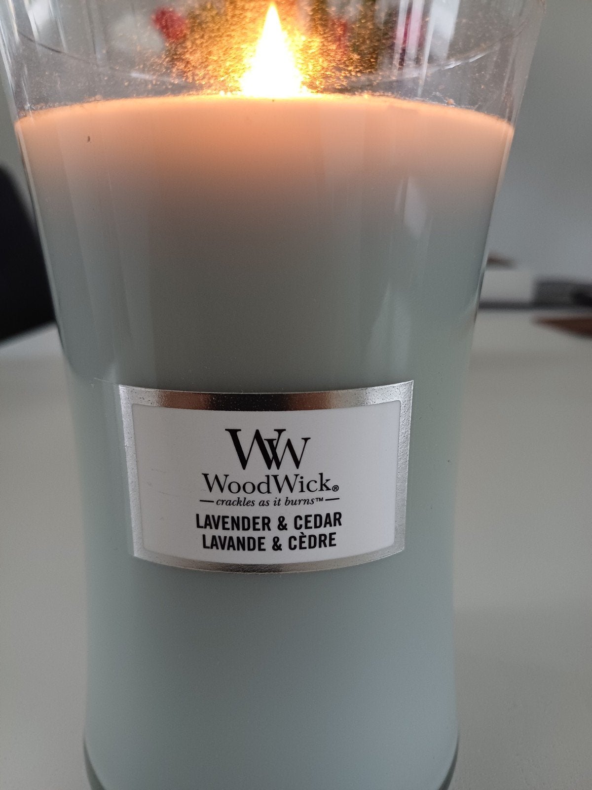 Woodwick Kaars Lavender & Cedar, Ophalen, Woodwick, Grijs, Kaars