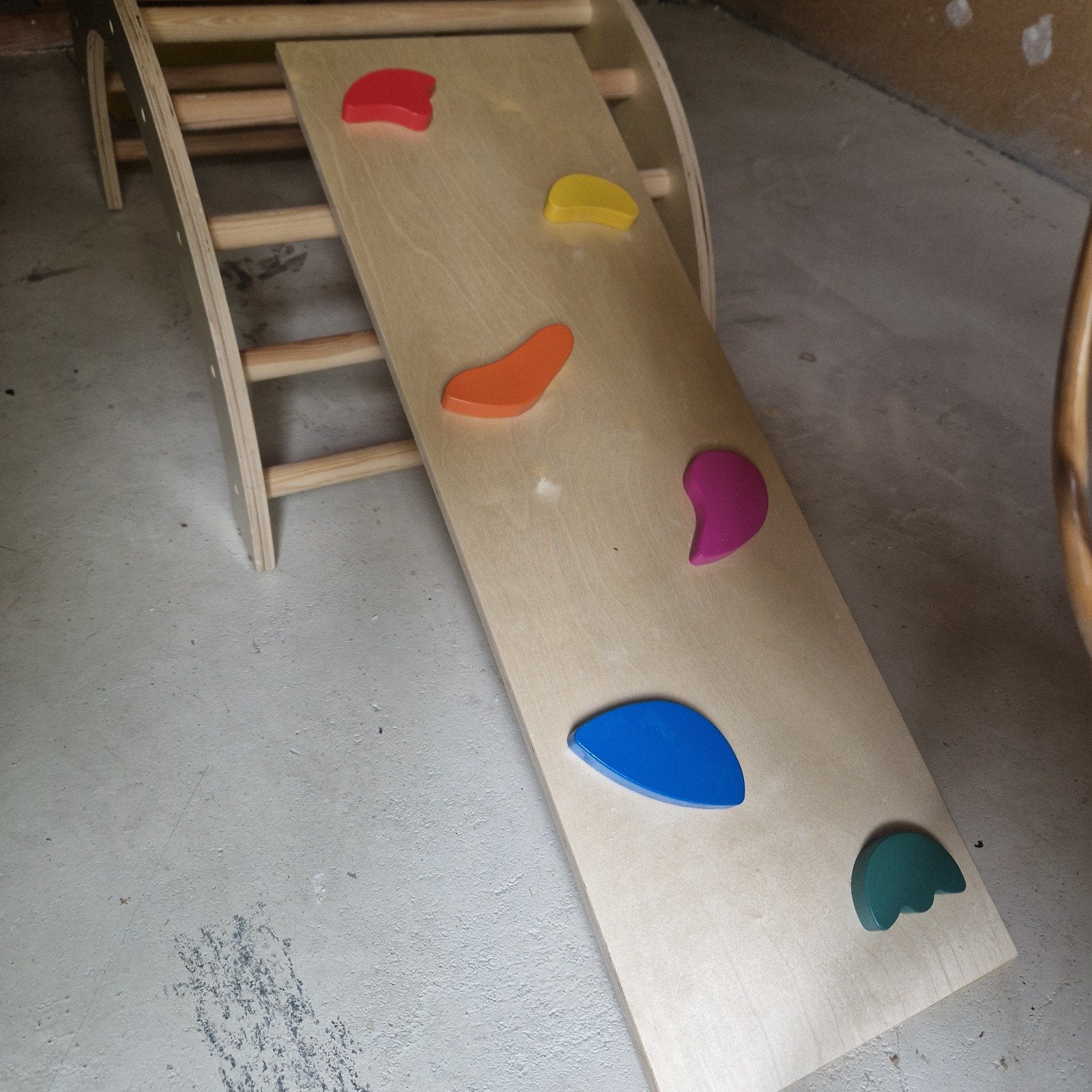 Houten klimrek met glijbaan/klimwand, Kinderen en Baby's, Ophalen of Verzenden, Zo goed als nieuw, Klimwand, Aanbouwonderdeel