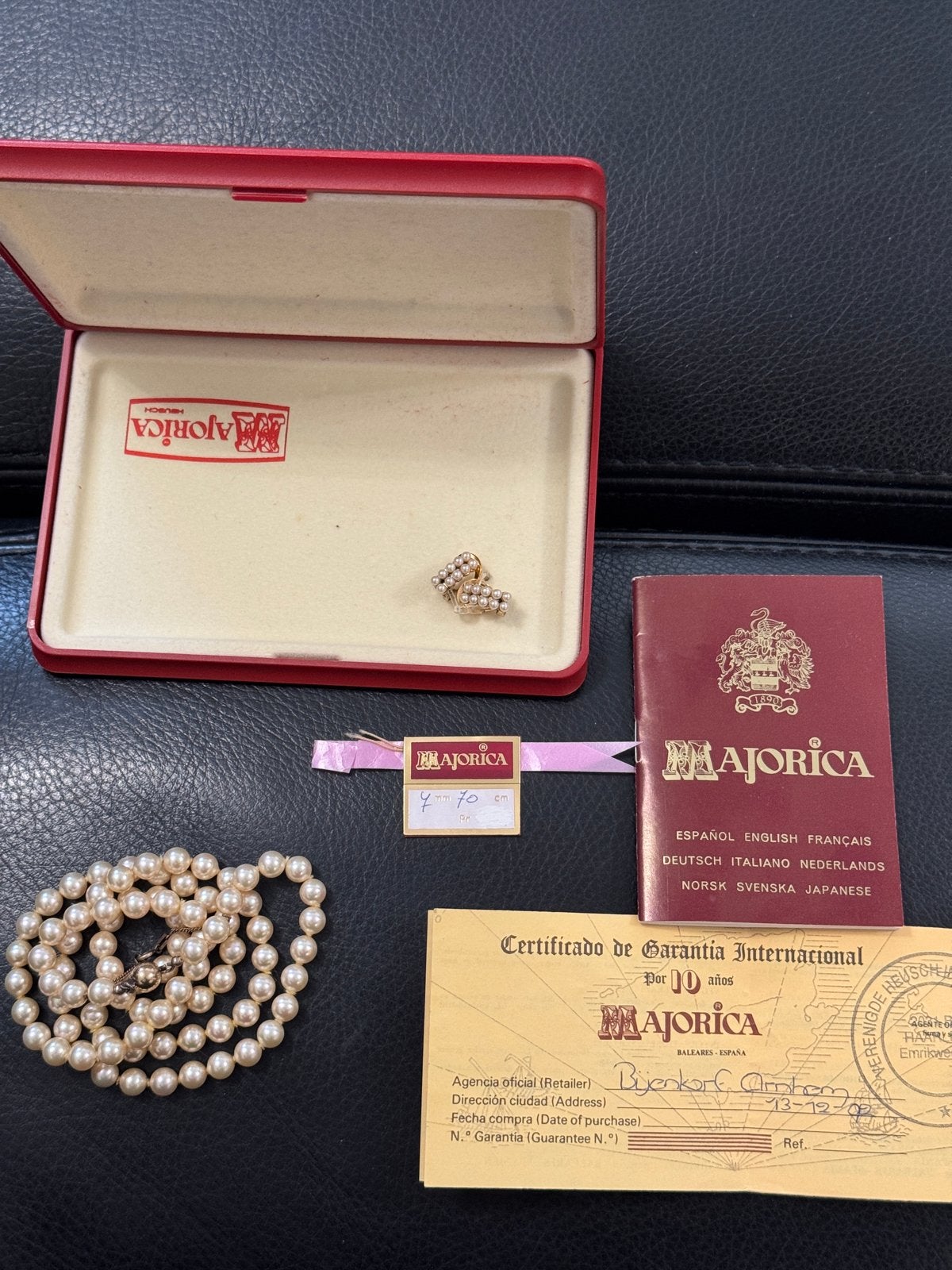 Majorica parelketting en oorbellen set, Ophalen, Overige materialen, Gebruikt, Wit