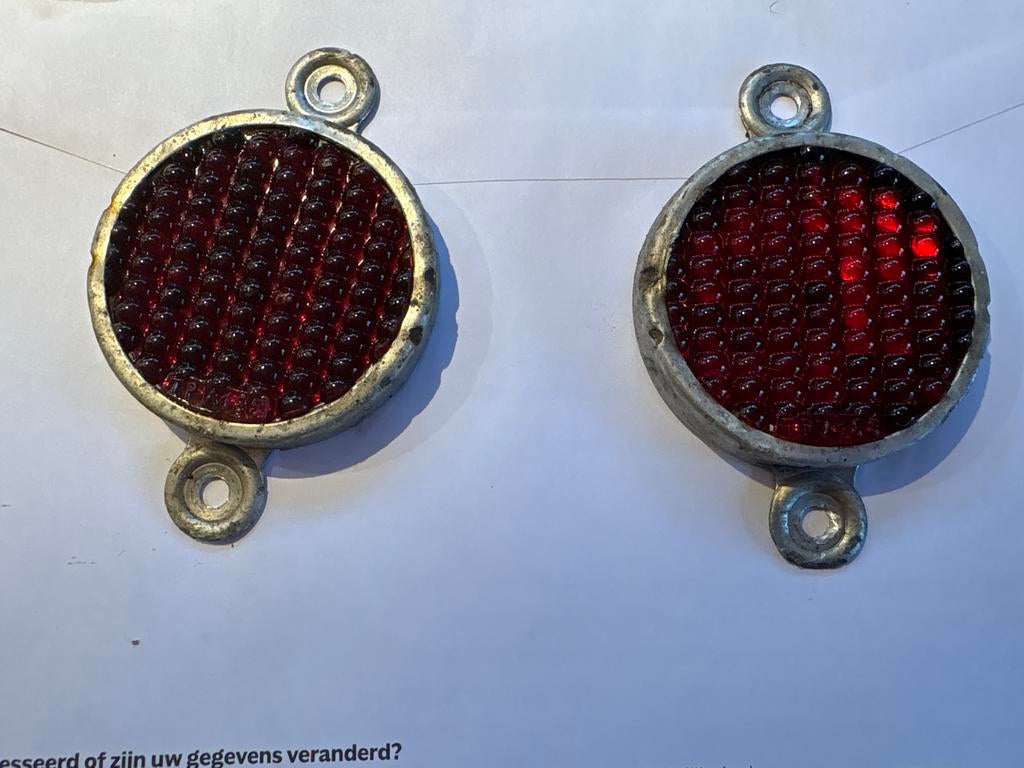 Reflector met glas  Oldtimer - Klassiek. Twee stuks, Ophalen of Verzenden