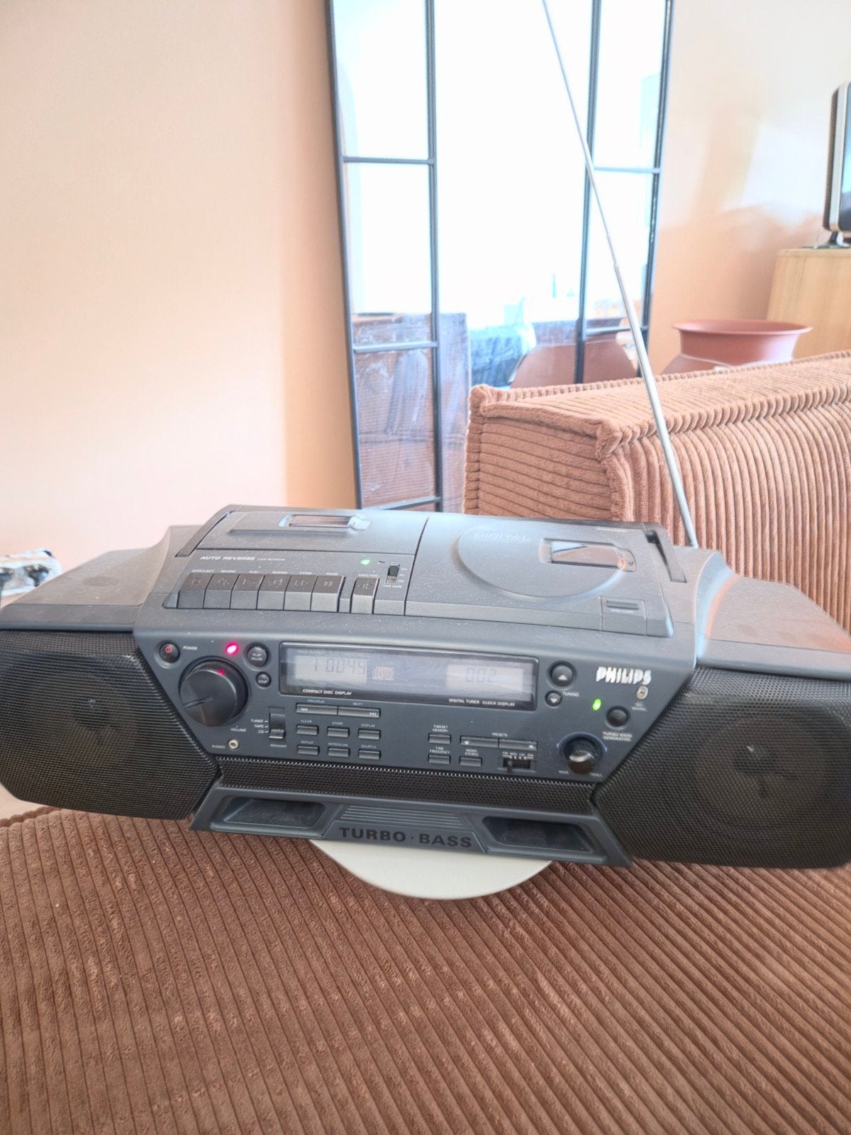 Philips AZ 8214 radio met cd en cassette - perfect, Ophalen of Verzenden, Gebruikt, Radio, Met cd-speler