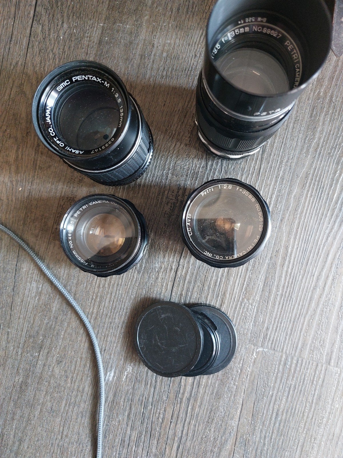 Pentax M 1:3.5 135mm lens en petri 1:18f=55mm, Audio, Tv en Foto, Fotografie | Lenzen en Objectieven, Ophalen of Verzenden, Gebruikt