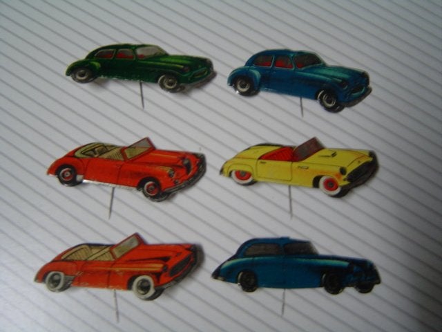Leuke jaren vijftig/ zestig blikken Klene speldjes auto,s ., Verzamelen, Ophalen of Verzenden, Gebruikt