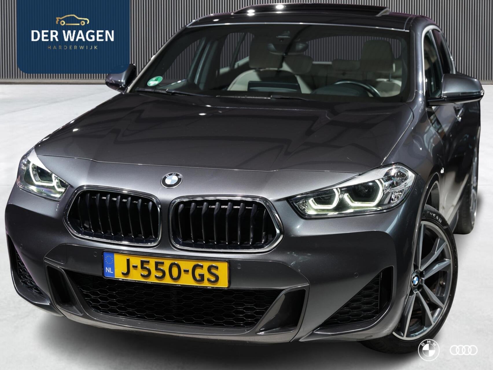 BMW X2 sDrive18i M Sport / HEAD-UP / PANORAMADAK / HIFI / TR, Met garantie (alle), 3 cilinders, Zilver of Grijs, 1395 kg