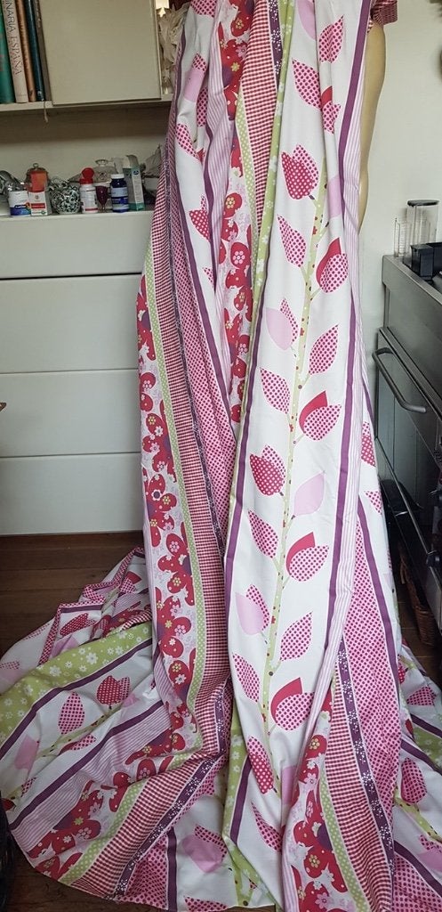 luxe gordijn sprankelend rood dessin tulp 233 246 NIEUW, Verzenden, Nieuw, Rood