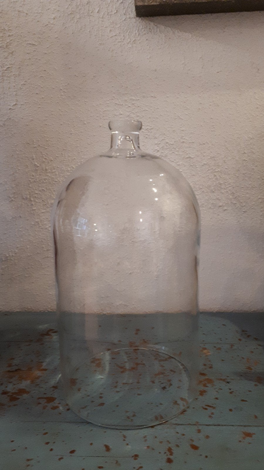 Oude glazen stolp, puntgaaf diameter 18 h ca 33 cm, Ophalen, Zo goed als nieuw