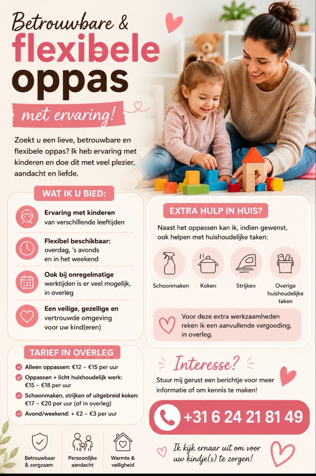 Ervaren & flexibele oppas beschikbaar, Diensten en Vakmensen, Oppas en Kinderopvang, Au pair