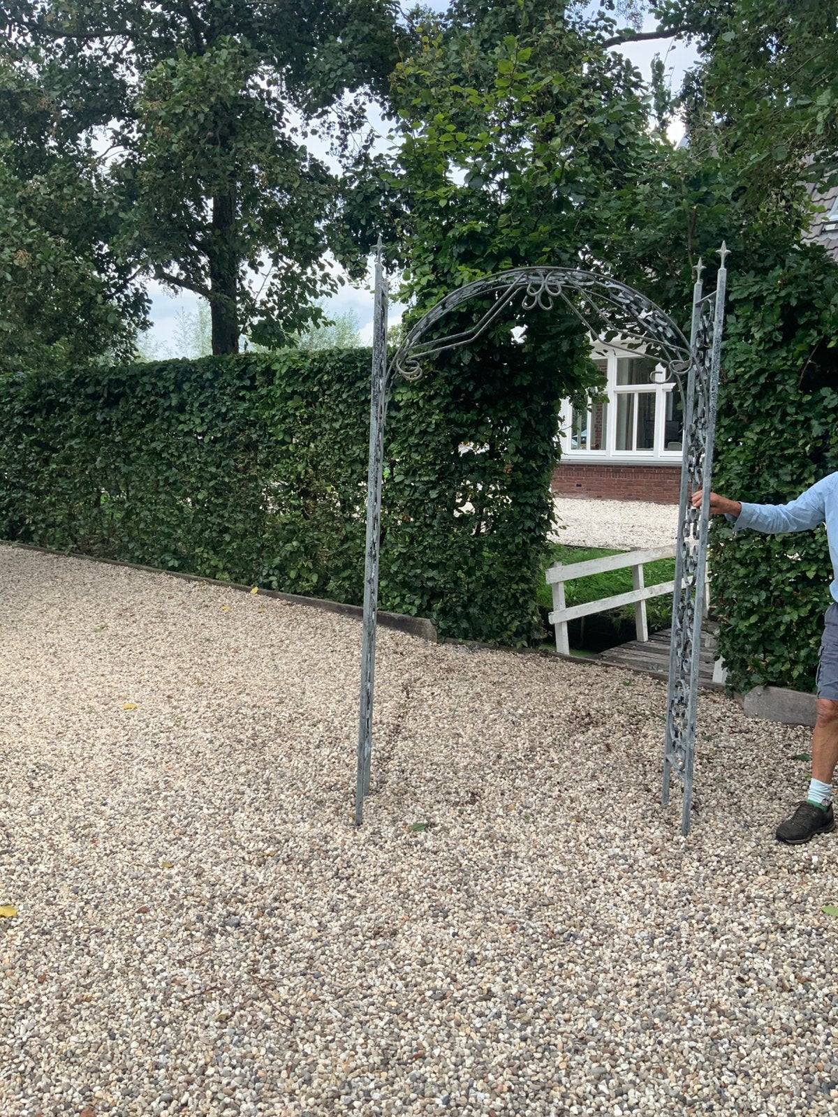 Te koop geheel gegalvasieerde rozenboog, Tuin en Terras, Ophalen, Gebruikt, IJzer, Met poort