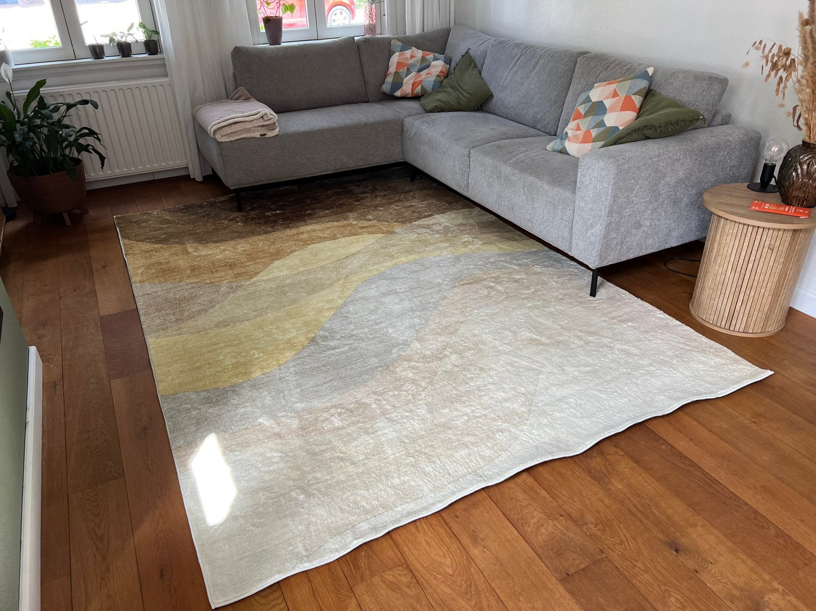 Volero Fraai modern vloerkleed Field Geel - 200x290 cm, Huis en Inrichting, Stoffering | Tapijten en Kleden, Nieuw, 200 cm of meer