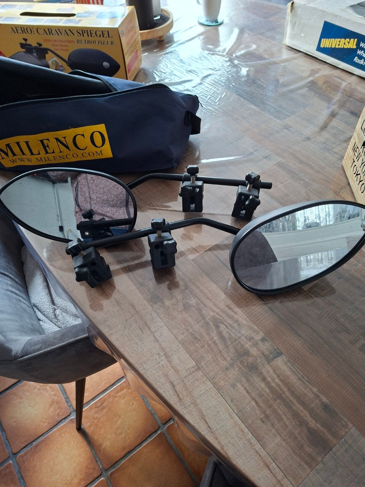 milenco aero2 caravan spiegels, Caravans en Kamperen, Ophalen of Verzenden, Zo goed als nieuw
