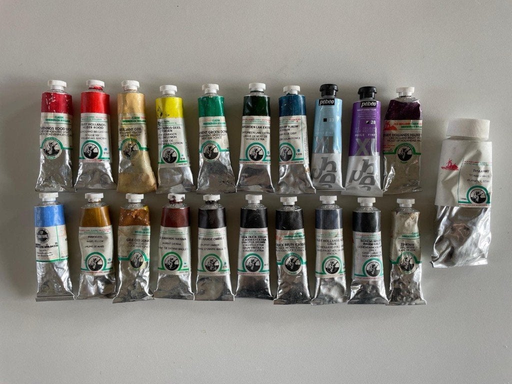 Old Holland olieverf tubes + mediums, Ophalen, Gebruikt, Olieverf