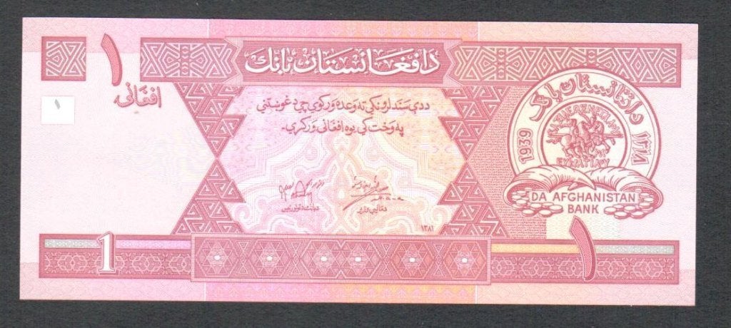 Bankbiljet - Afghanistan 1 Afghani 2002 - UNC., Ophalen of Verzenden, Centraal-Azië, Los biljet
